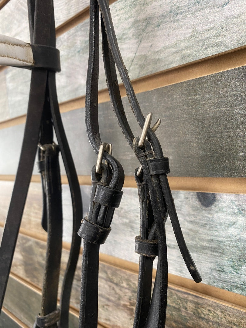 USED  Dressage Bridle Horse Black & White