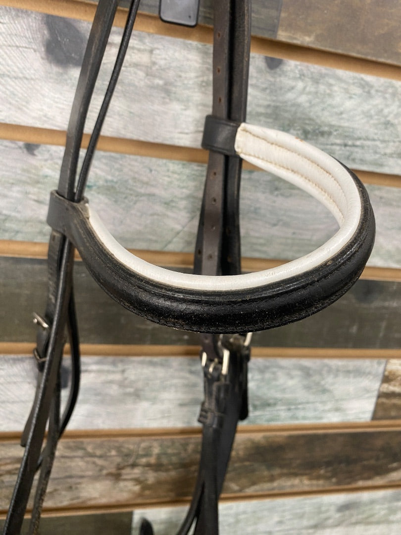 USED  Dressage Bridle Horse Black & White
