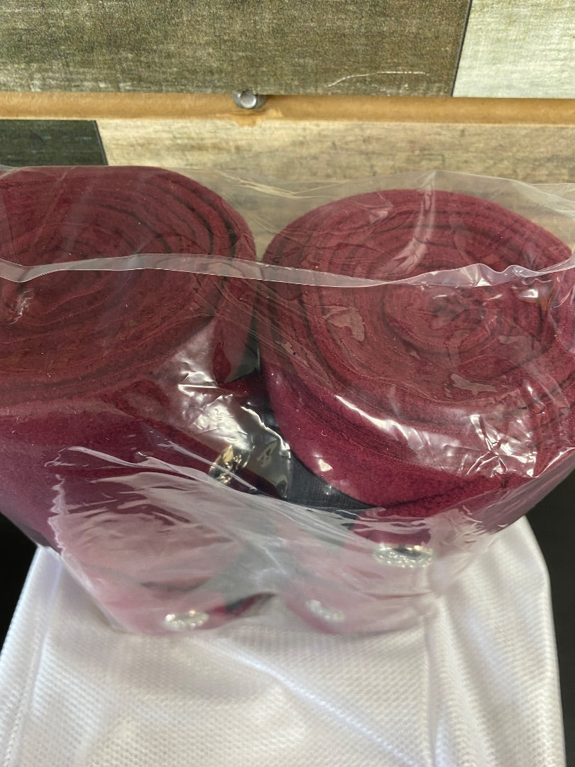 USED Ogilvy NWT Polo Wraps (4) Horse Maroon