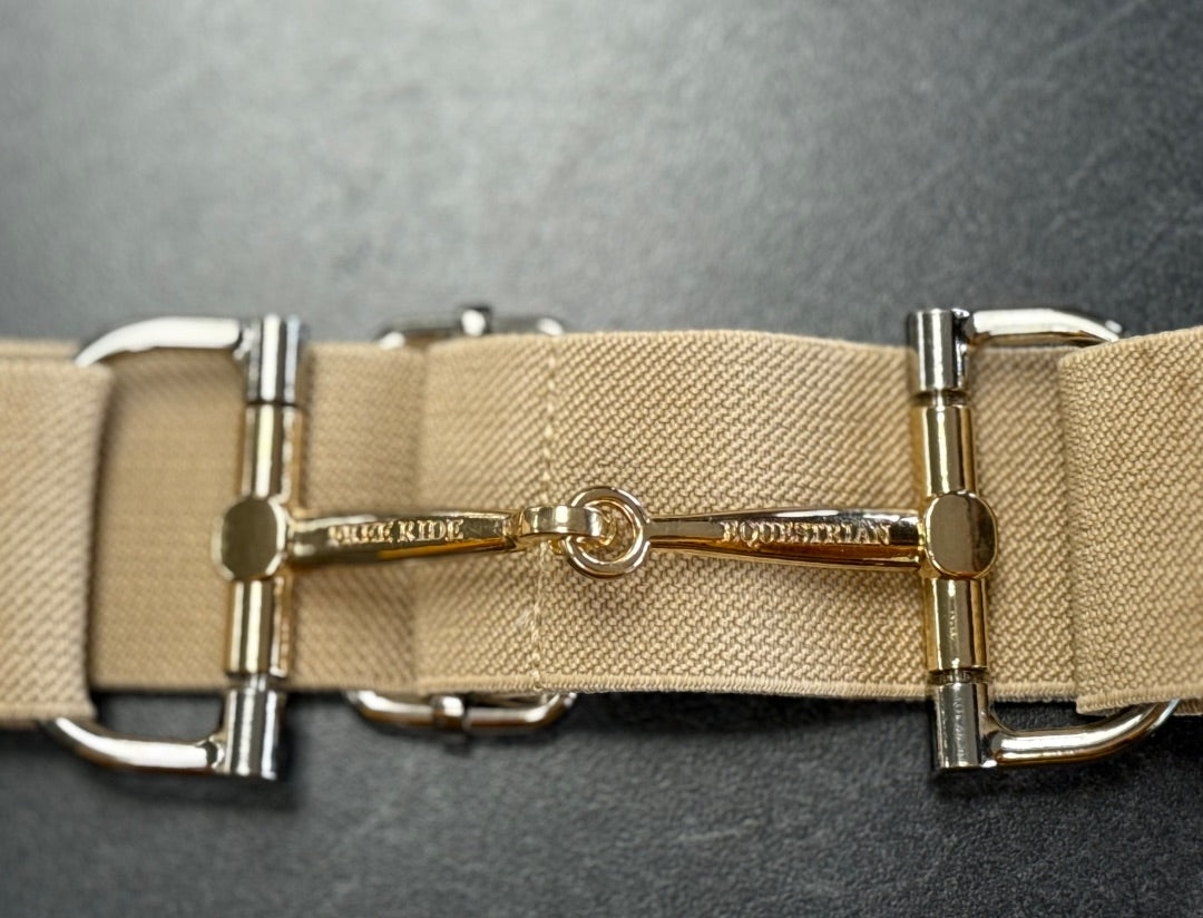 USED NWOT Free Ride Equestrian Champagne Bit Belt | ELASTIC, ADJUSTABLE