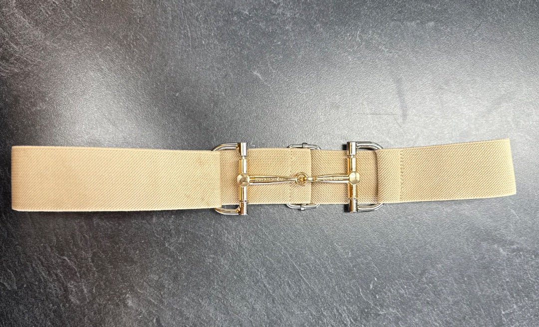 USED NWOT Free Ride Equestrian Champagne Bit Belt | ELASTIC, ADJUSTABLE