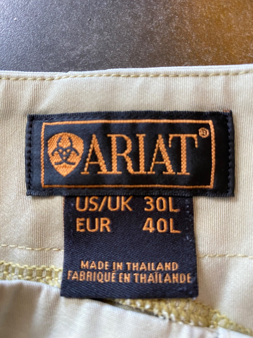 USED Ariat All Circuit Ladies Side zip Kneepatch Breech 30L Tan