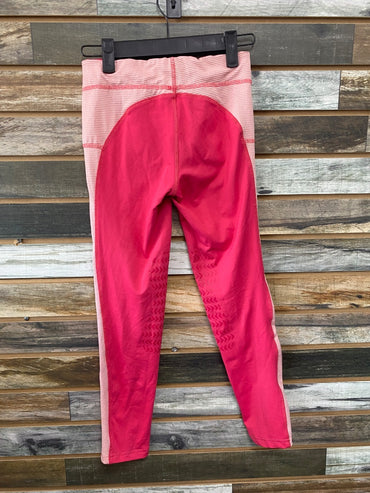 USED Tuffrider Silicone Knee Patch Tights Medium Pink