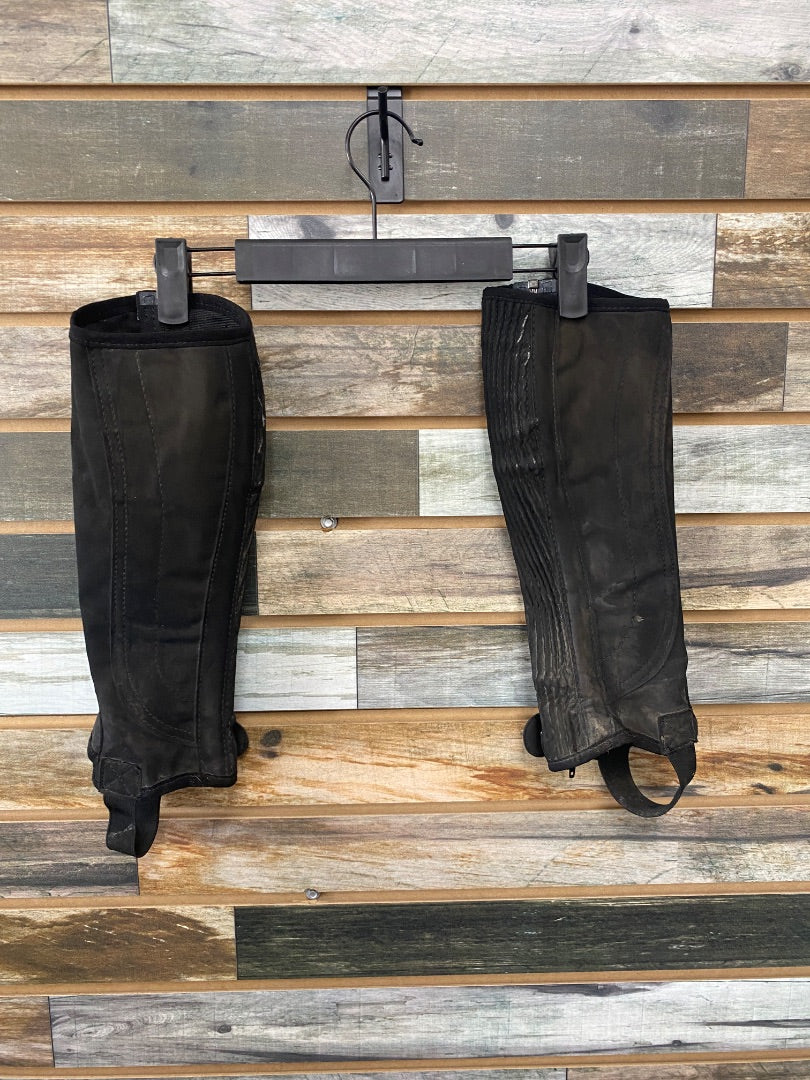 USED Dublin Suede Half Chaps Large Black