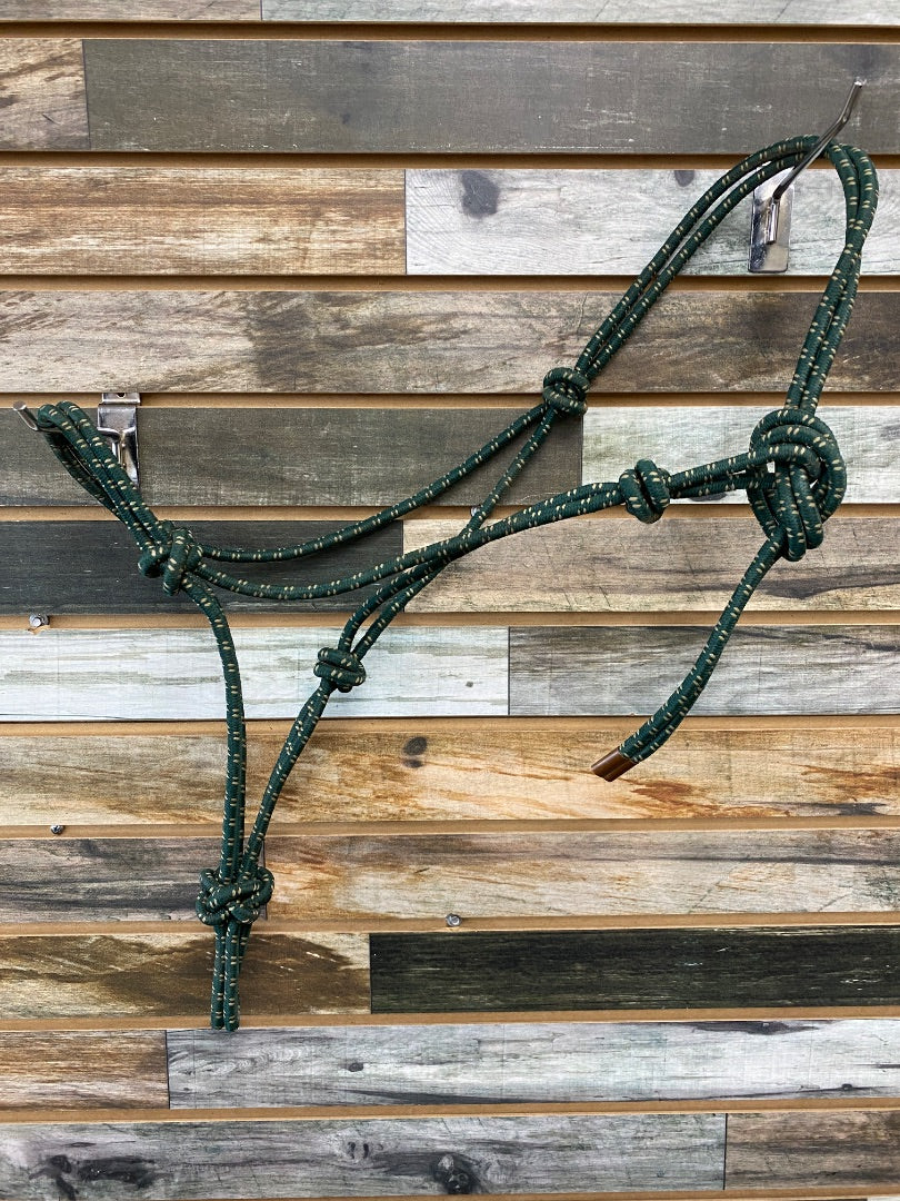 USED Nylon Rope Halter Horse Green/Tan