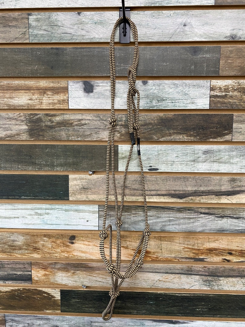 USED Weaver 4-Knot Rope Halter Average Black/Tan