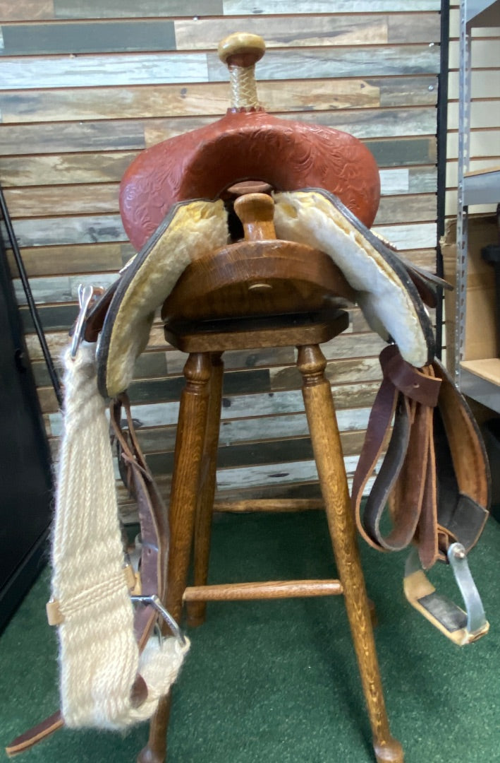 USED Hereford Tex Tan Barrel Saddle 15" Seat 7" Gullet Medium and Light Oil