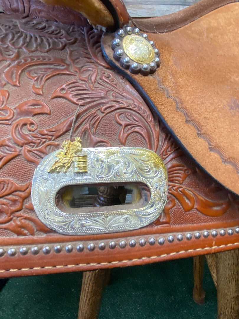 USED Hereford Tex Tan Barrel Saddle 15" Seat 7" Gullet Medium and Light Oil