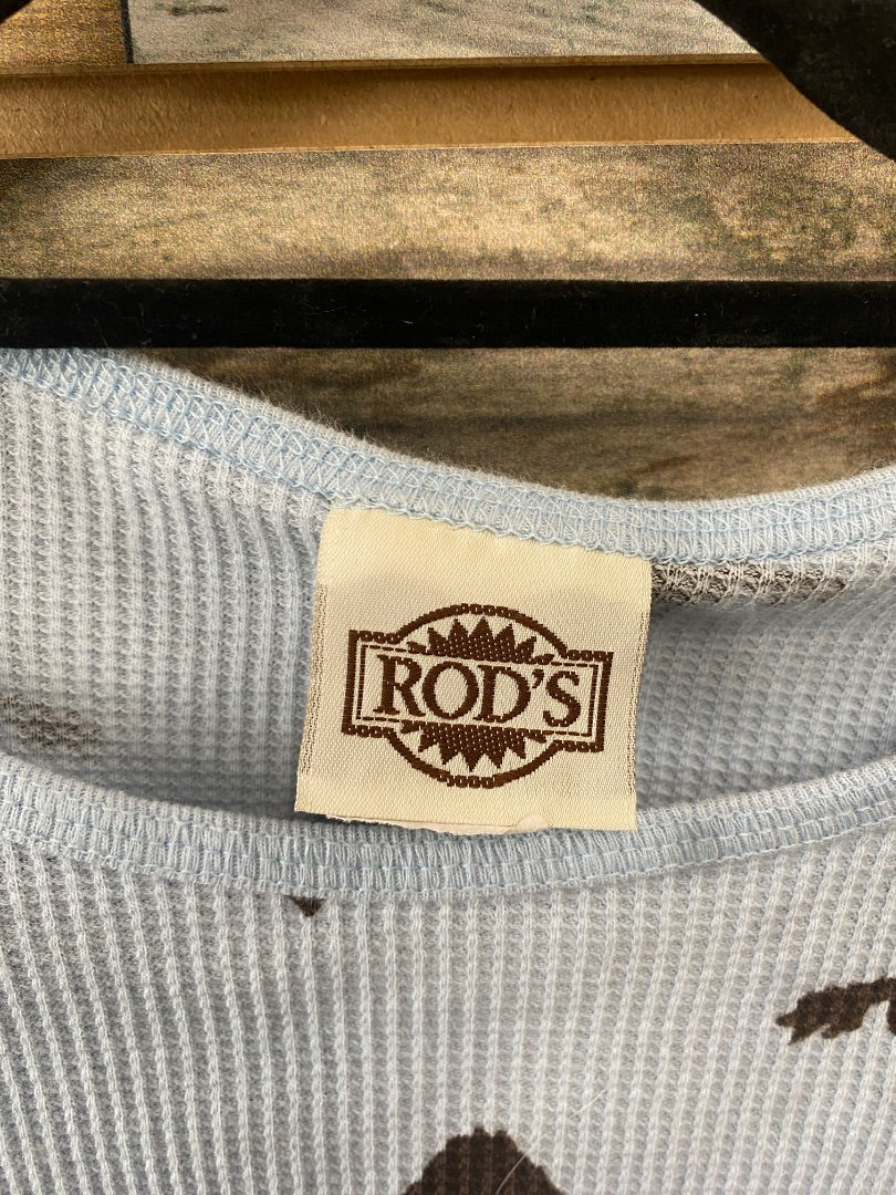 USED Rods Riding Top Large Blue and Brown