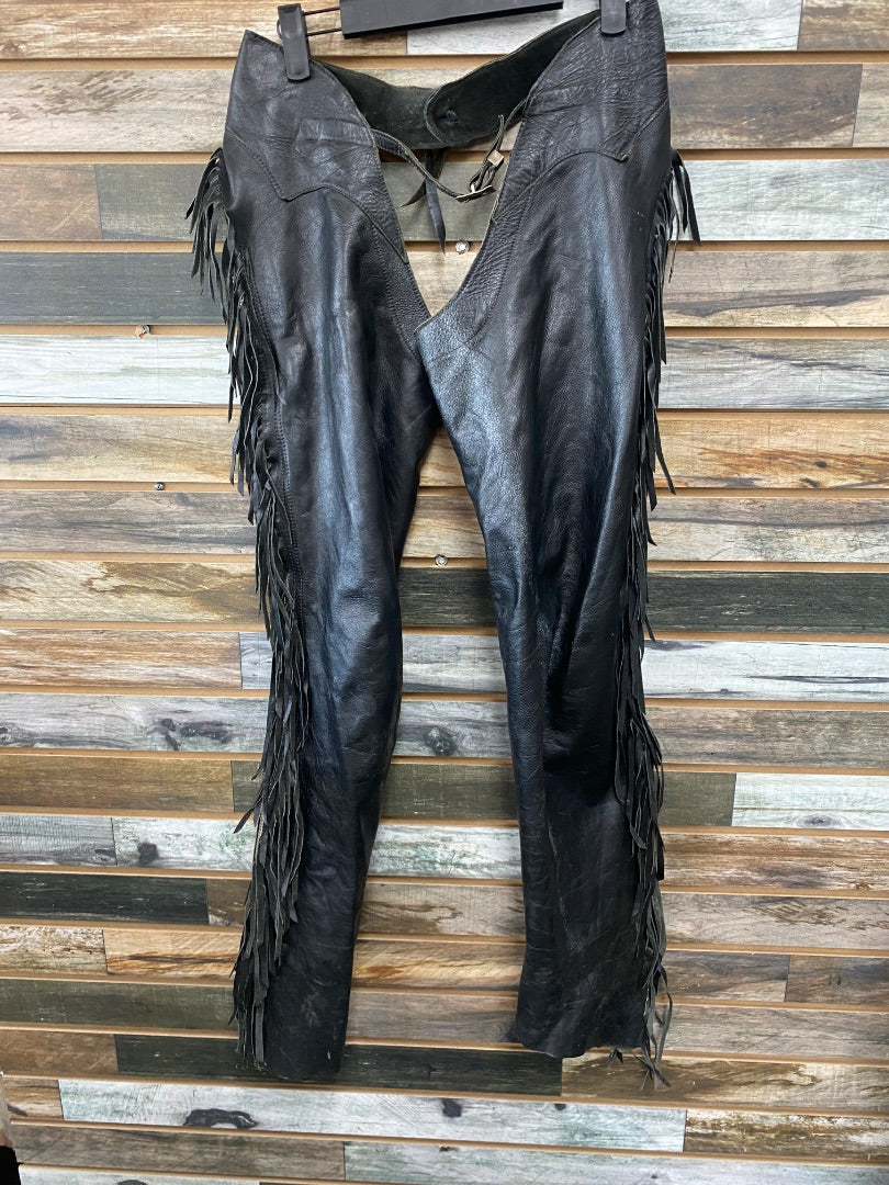 USED Chaps w/ Fringe Black