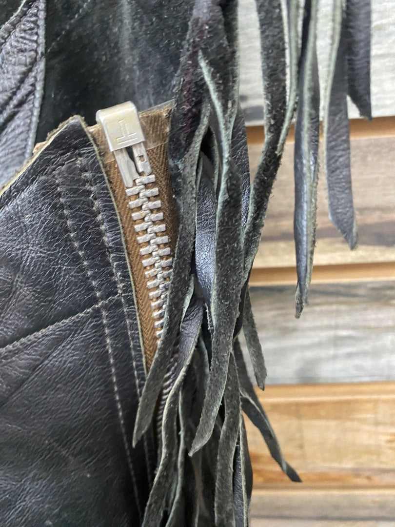 USED Chaps w/ Fringe Black