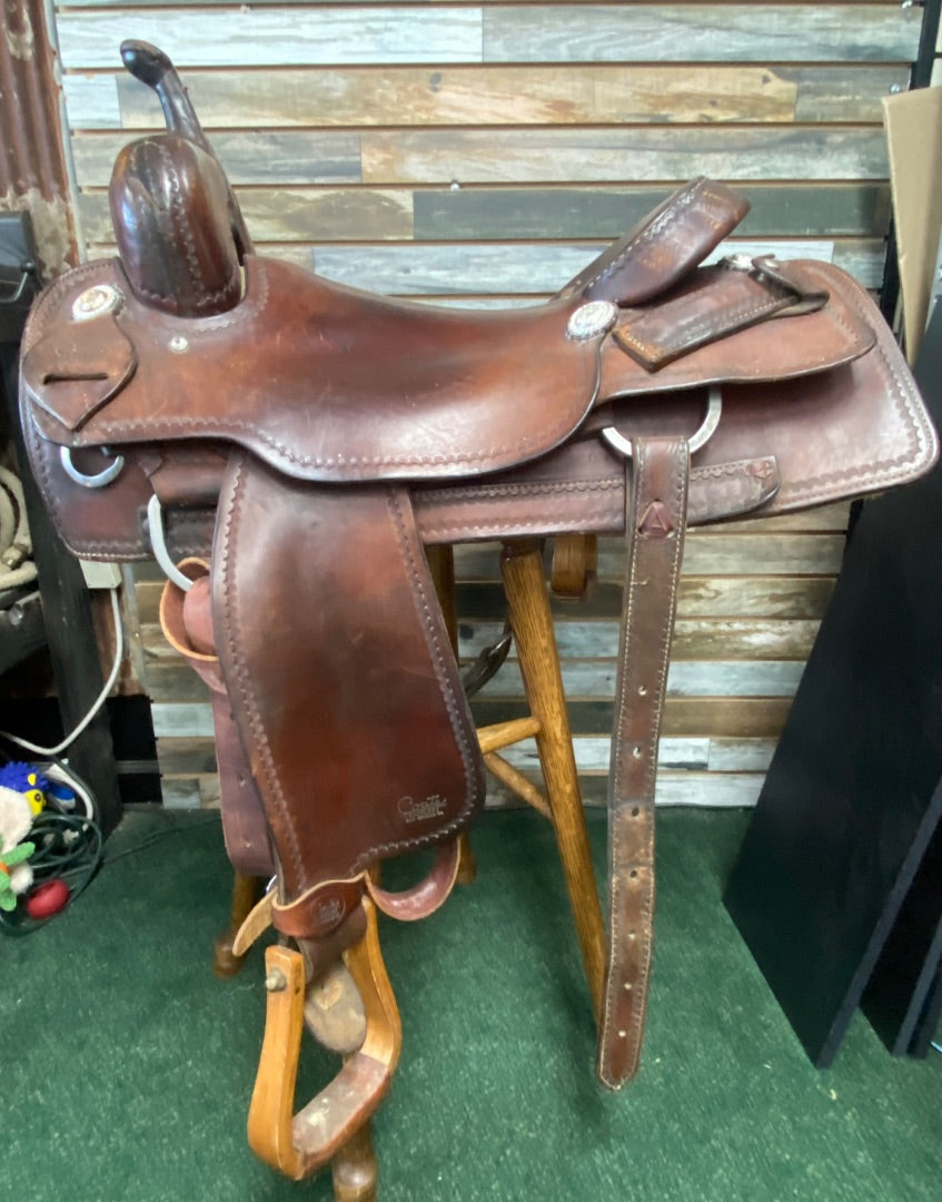 USED Coats Saddlery Cutting Saddle 17.5" Seat 6.5" Gullet Medium Oil