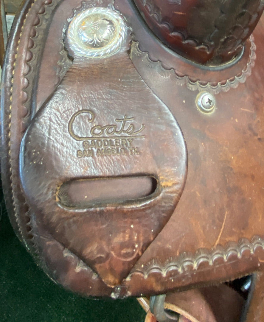 USED Coats Saddlery Cutting Saddle 17.5" Seat 6.5" Gullet Medium Oil
