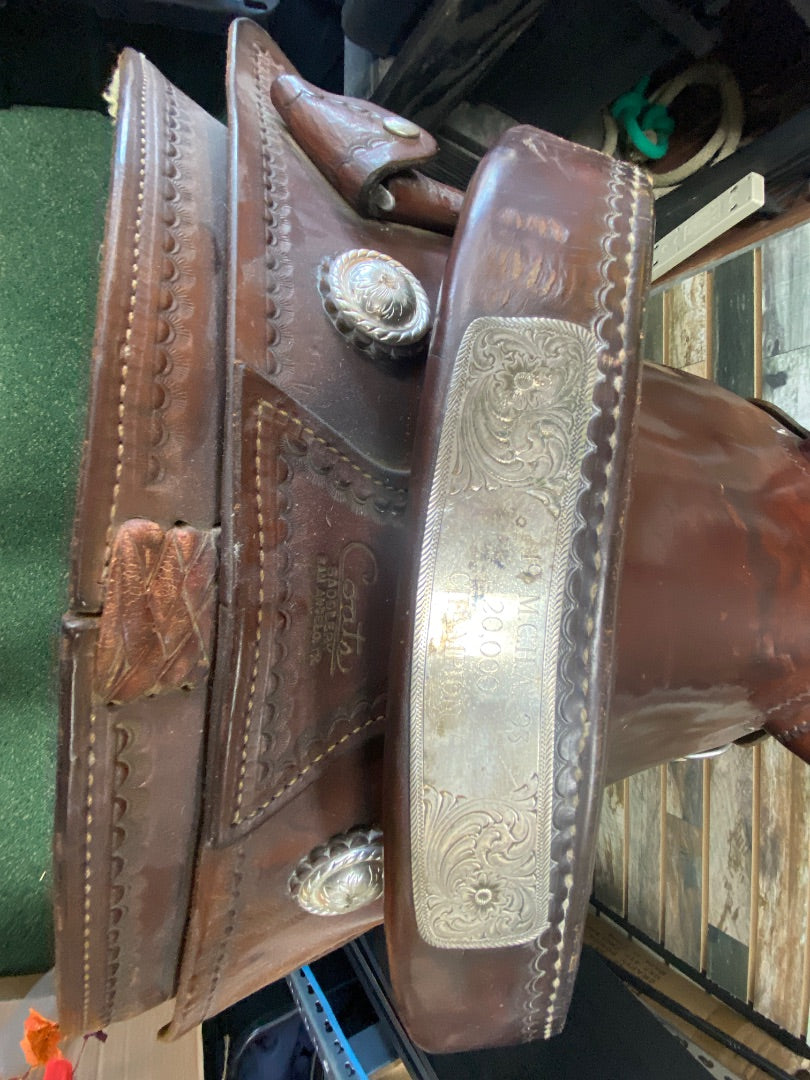 USED Coats Saddlery Cutting Saddle 17.5" Seat 6.5" Gullet Medium Oil