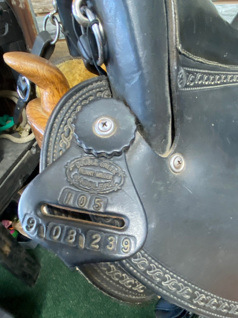 USED Double Creek Henry Miller Saddlery Endurance Trail Saddle 16" Black