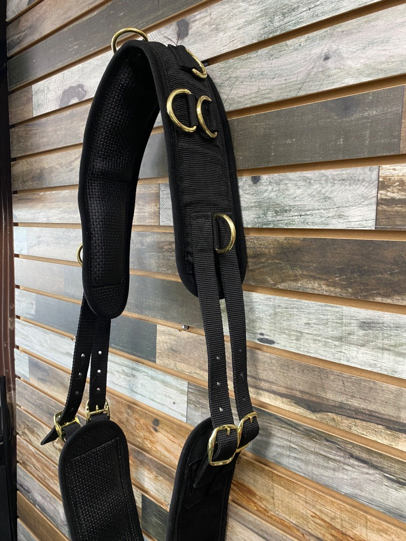 USED Neoprene Surcingle with Brass Hardware Full Black