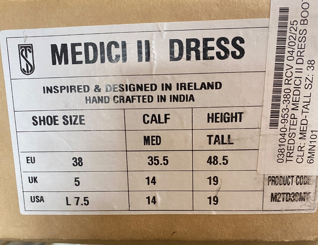 USED Tredstep Medici II Dress Boot 7.5 Tall Black