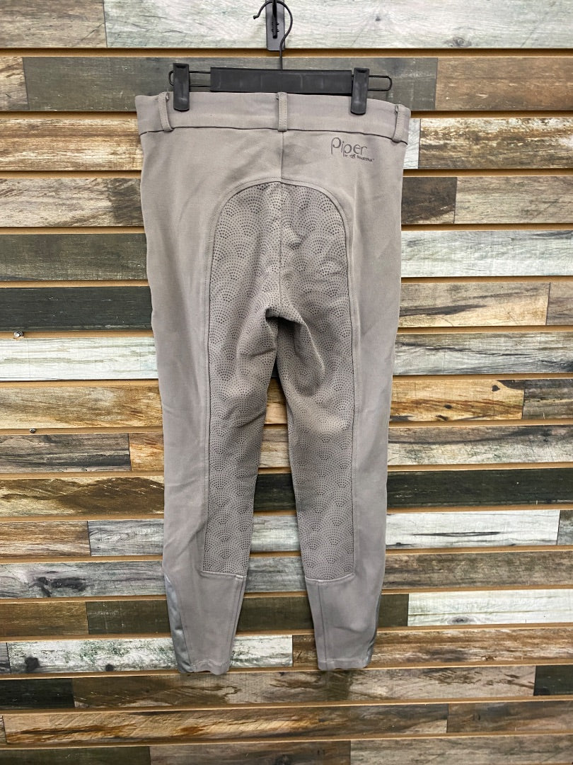 USED Smartpak Piper Ladies Fullseat Breech 28 Grey/ Light Blue Trim