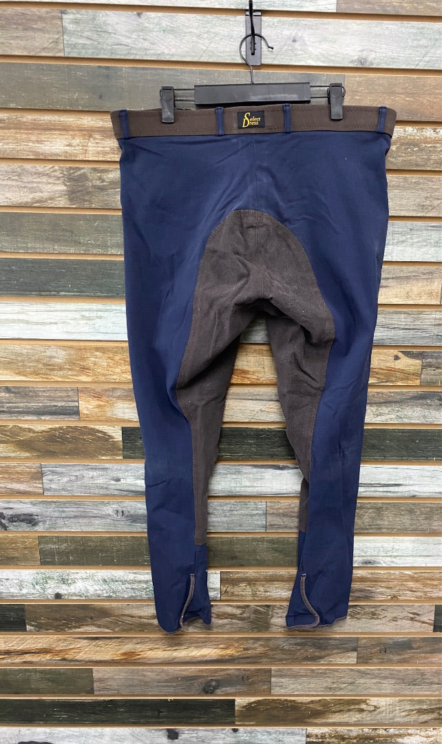 USED Schoeller Ladies English Fullseat Breeches 28 Navy/Brown