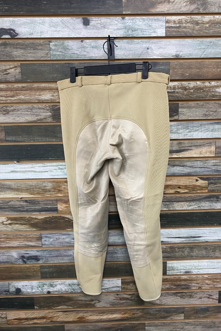 USED Tuffrider Ladies Ribbed Fullseat Breech 30 Tan