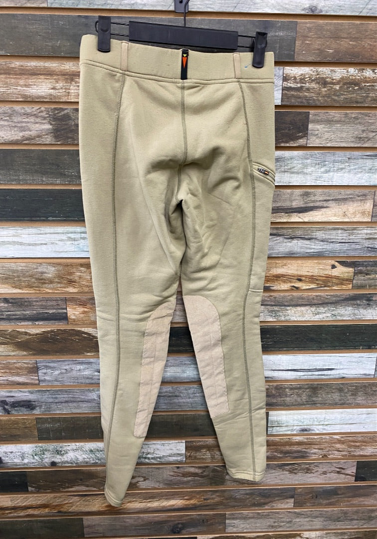 USED Kerrits Ladies Fleece Lined Kneeptach Tights Medium Tan