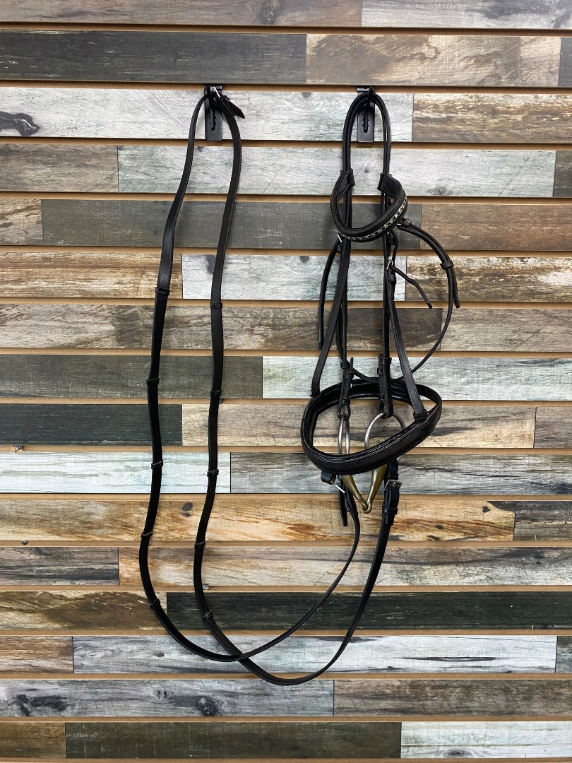 USED Courbette Dressage Bridle with Reins Full Black
