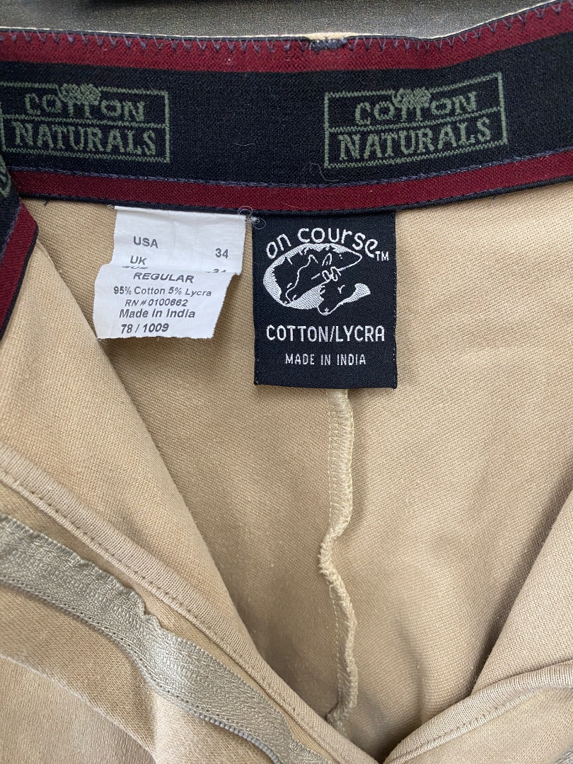 USED On Course Knee Patch Breeches 34 Tan