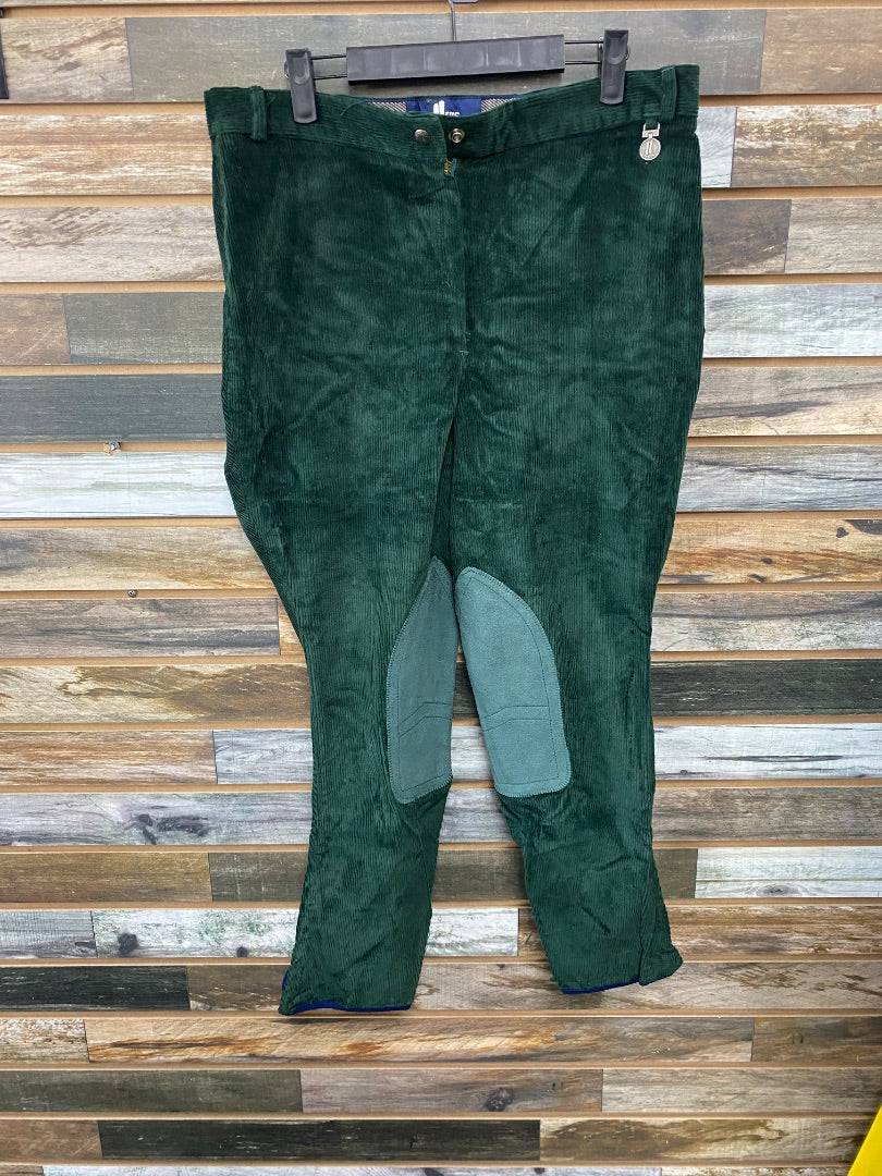 USED Millers Velvet Knee Patch Breeches 34 Dark Green