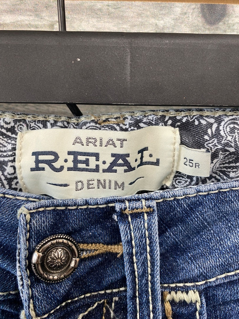 USED Ariat Ladies Western Jeans 25R Blue
