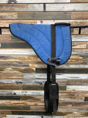 USED Professional Equine Bareback Pad with Girth  Blue