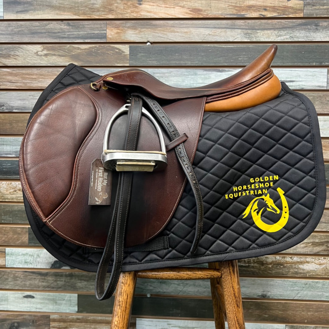 USED Collegiate English Saddle With Irons/Leathers 16.5” Medium Oil