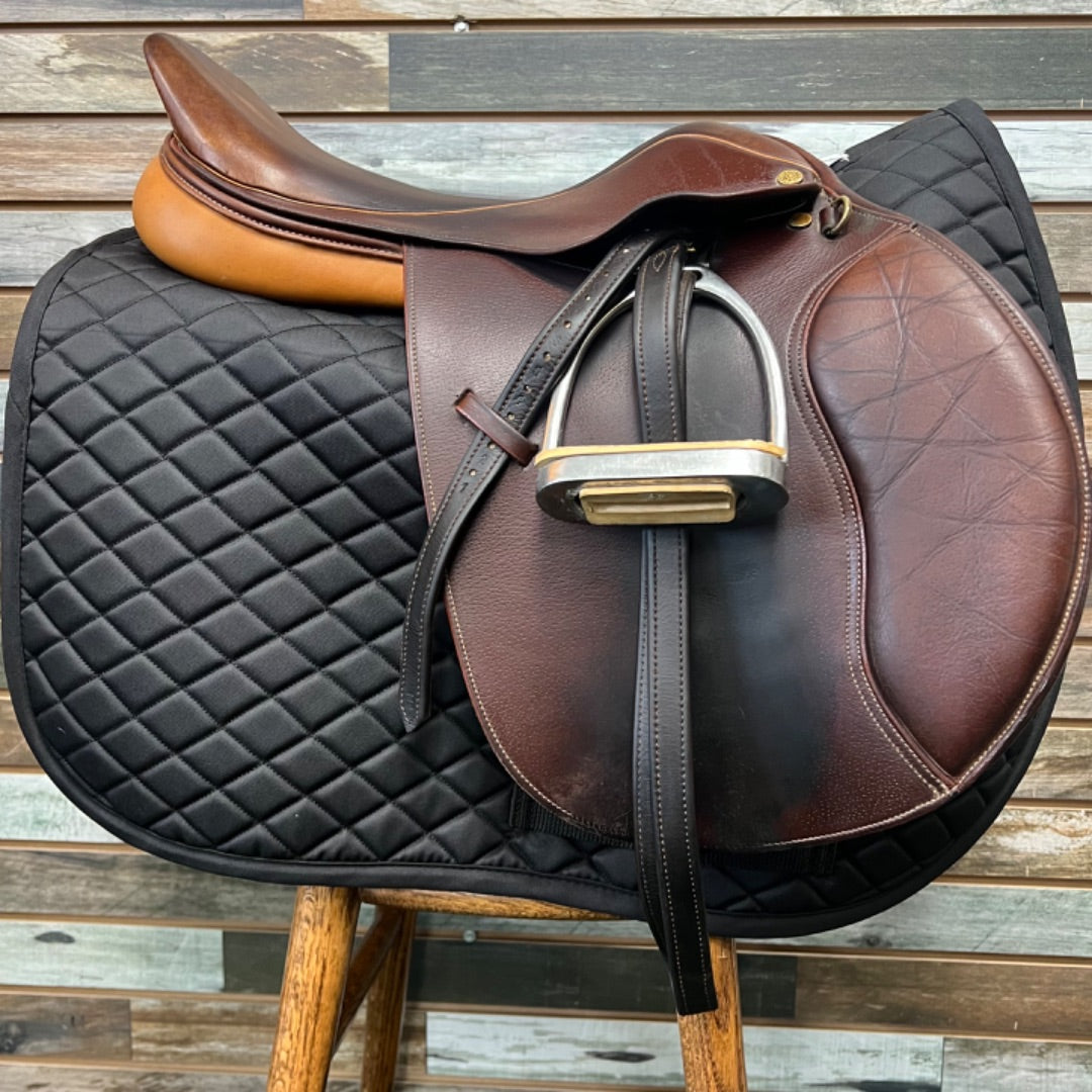 USED Collegiate English Saddle With Irons/Leathers 16.5” Medium Oil