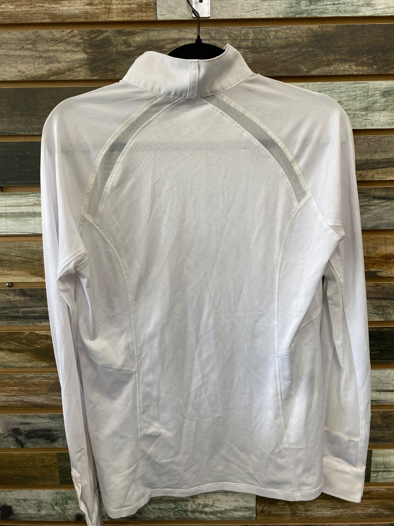 USED Ariat Pro Series Mesh Long Sleeve Show Shirt Medium White
