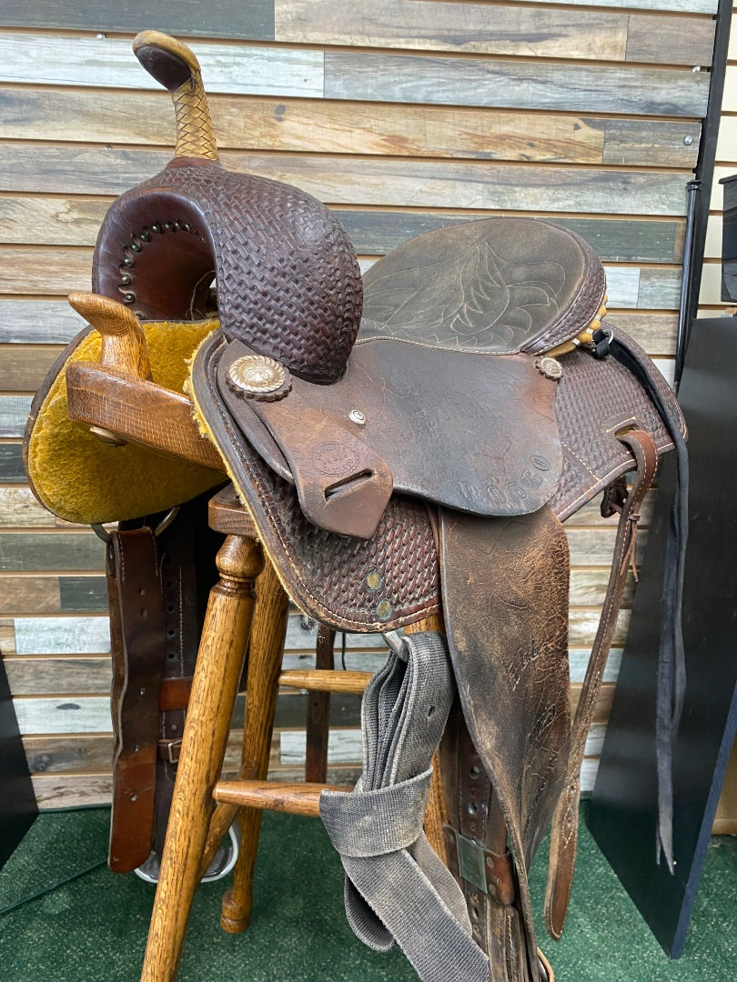 USED Corriente Barrel Saddle 15" Dark Oil