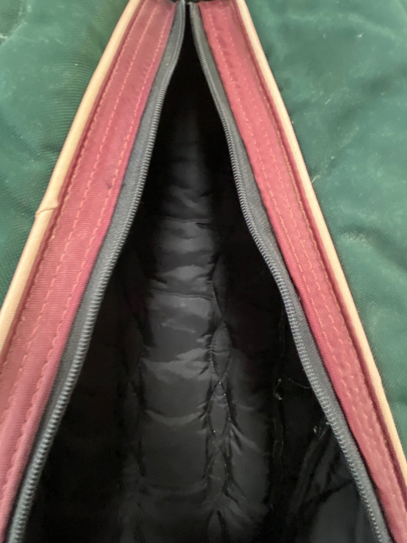 USED Bridle Bag Green w/Red Trim