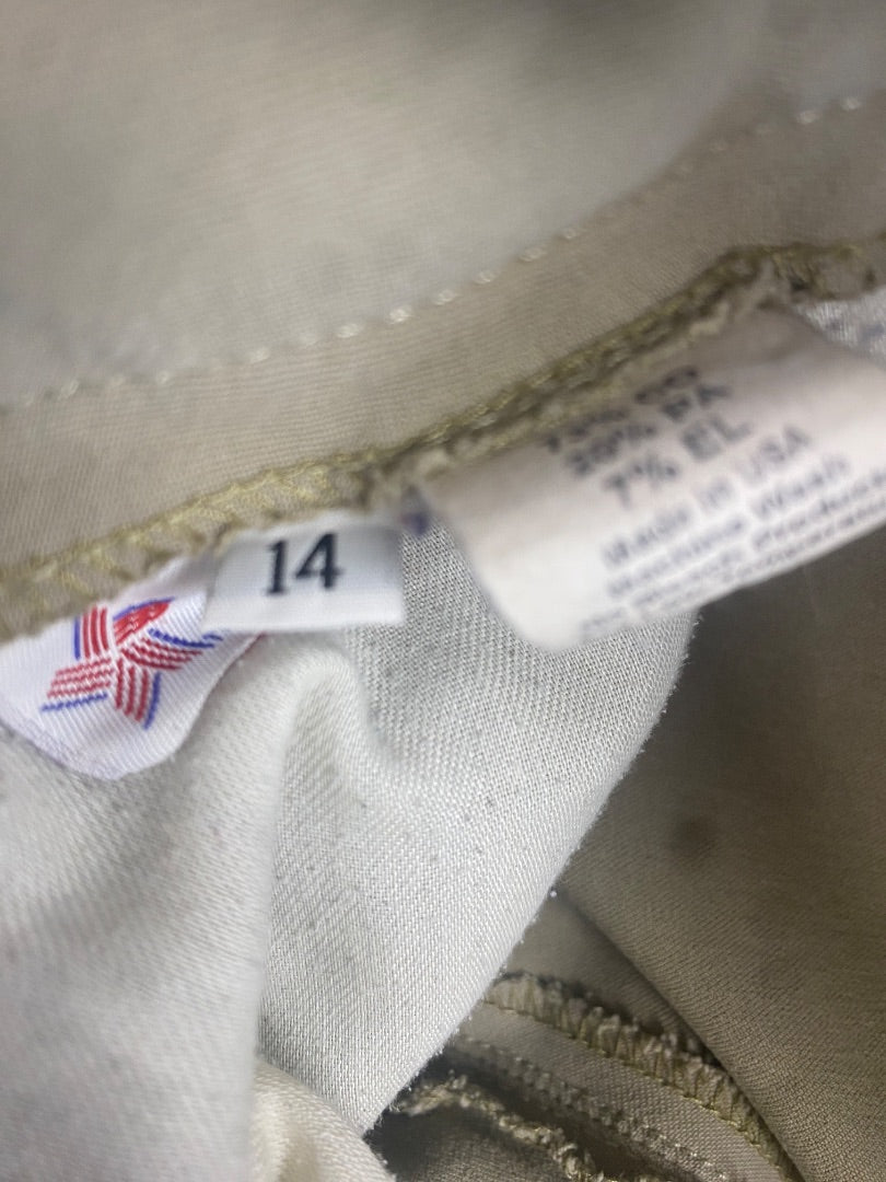 USED Tailored Sportsman Knee Patch Breeches Youth 14 Tan