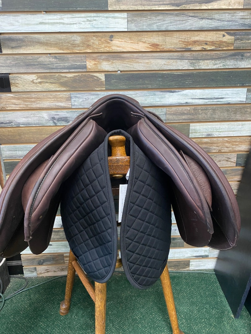 USED Bates All Purpose English Saddle 18" Havana Brown