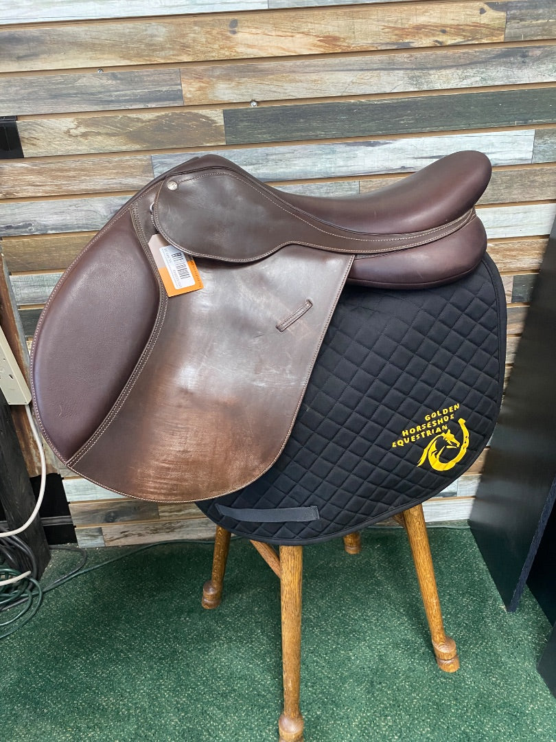 USED Bates All Purpose English Saddle 18" Havana Brown