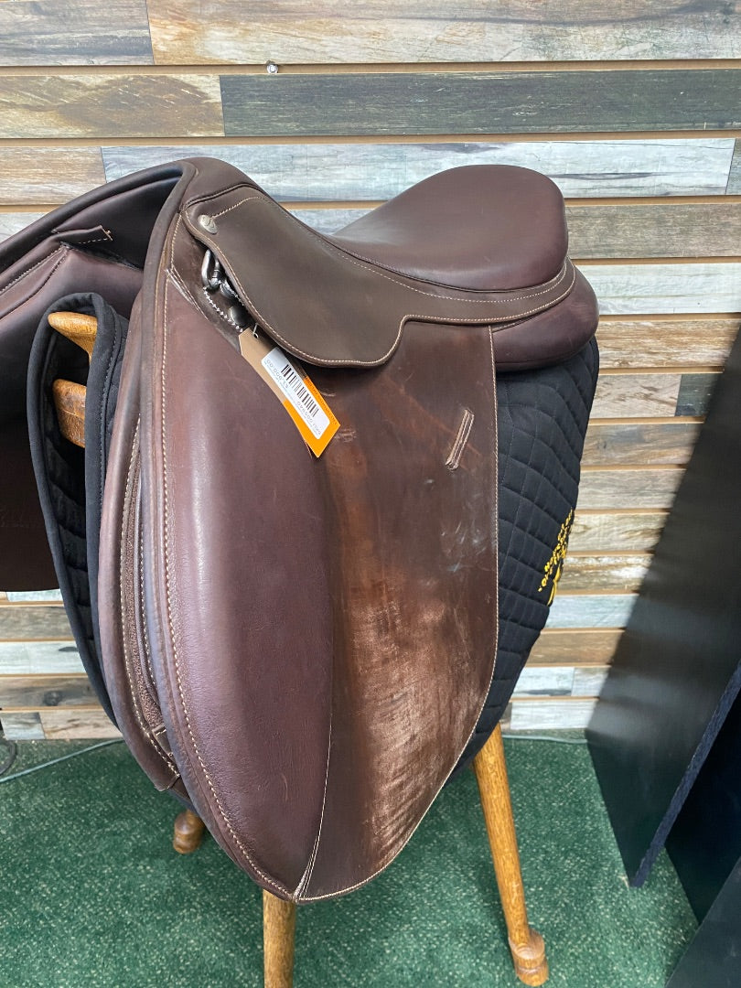 USED Bates All Purpose English Saddle 18" Havana Brown