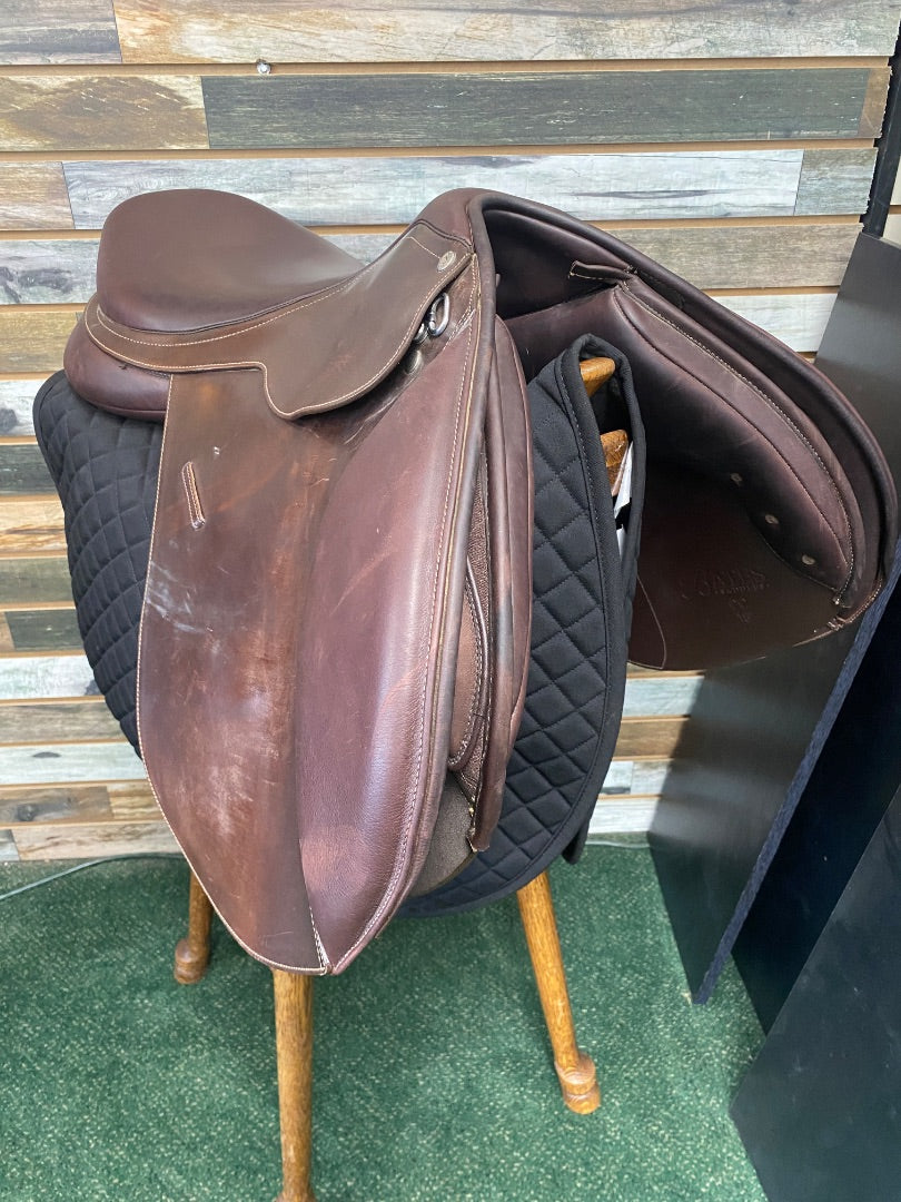 USED Bates All Purpose English Saddle 18" Havana Brown