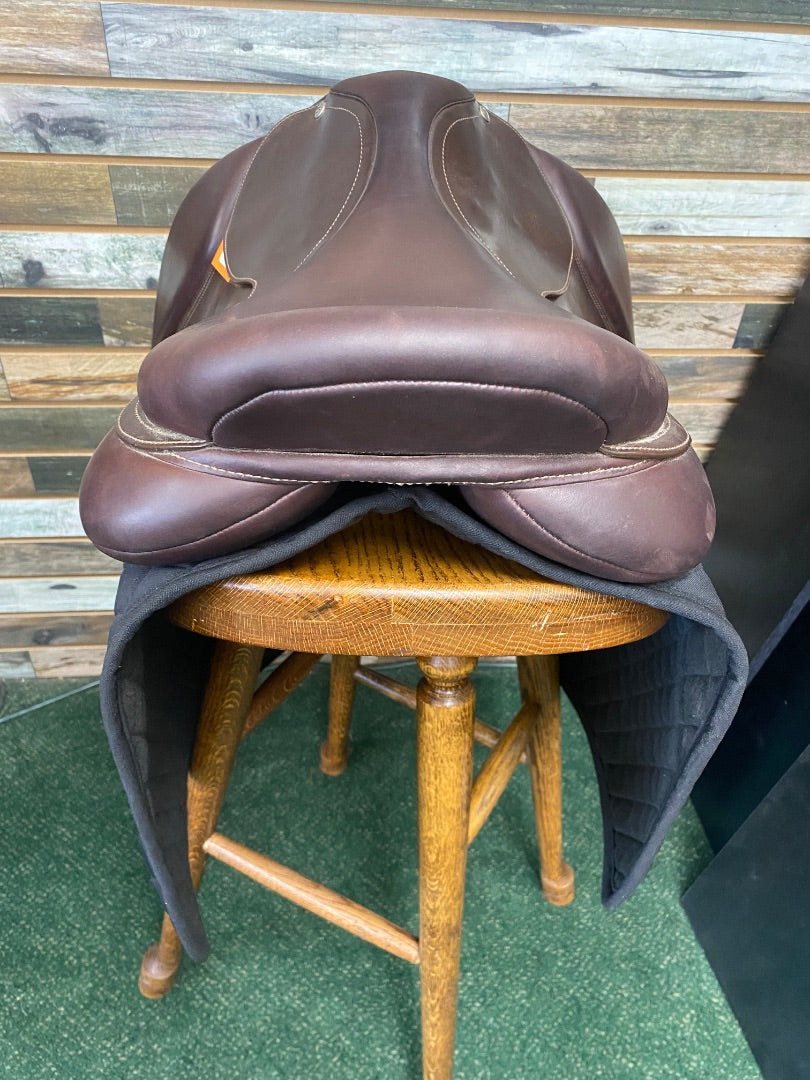 USED Bates All Purpose English Saddle 18" Havana Brown