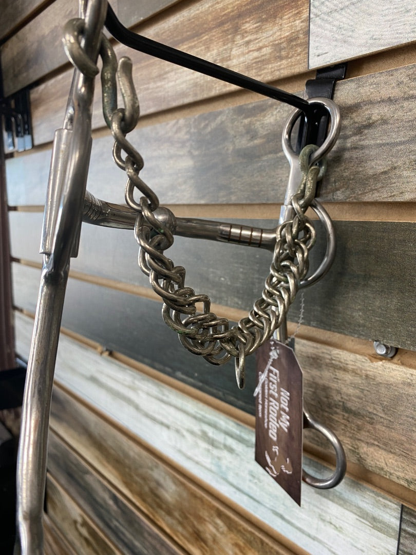 USED  Curb bit Mullen Mouth w/ curb chain 5"