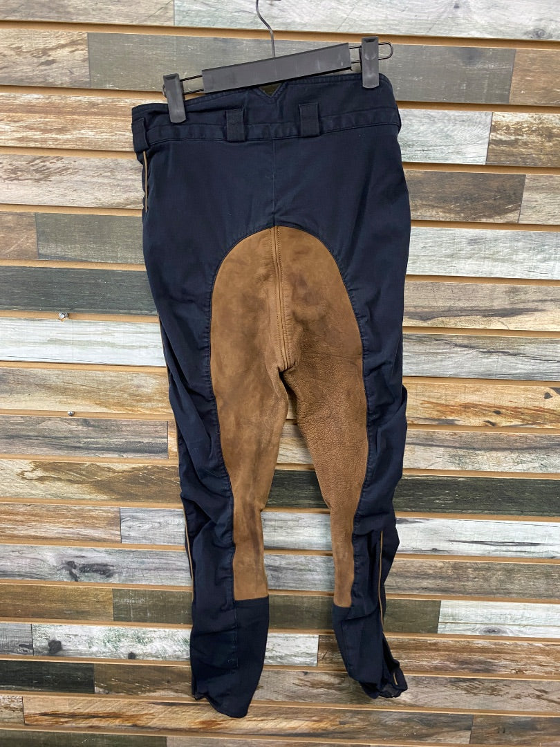 USED EuroFit Ladies English Navy/Brown Breeches 26R Navy/Brown