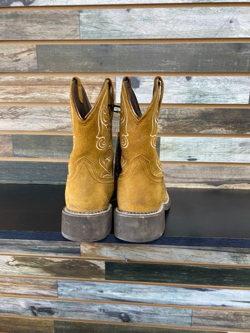 USED Ariat Ladies Western Boots 9B Tan/White