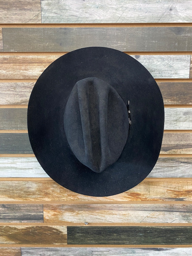USED Silver Spur Western Hat Beaver Felt 7 1/4” Black