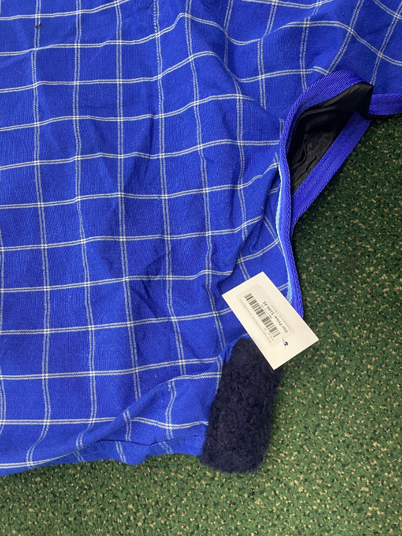 USED Kensignton Stable Sheet Polyester 78” Blue Plaid