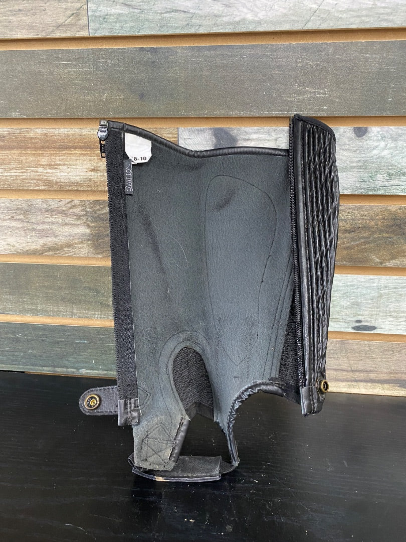 USED Ovation Youth Leather Half Chaps A8-10 Black