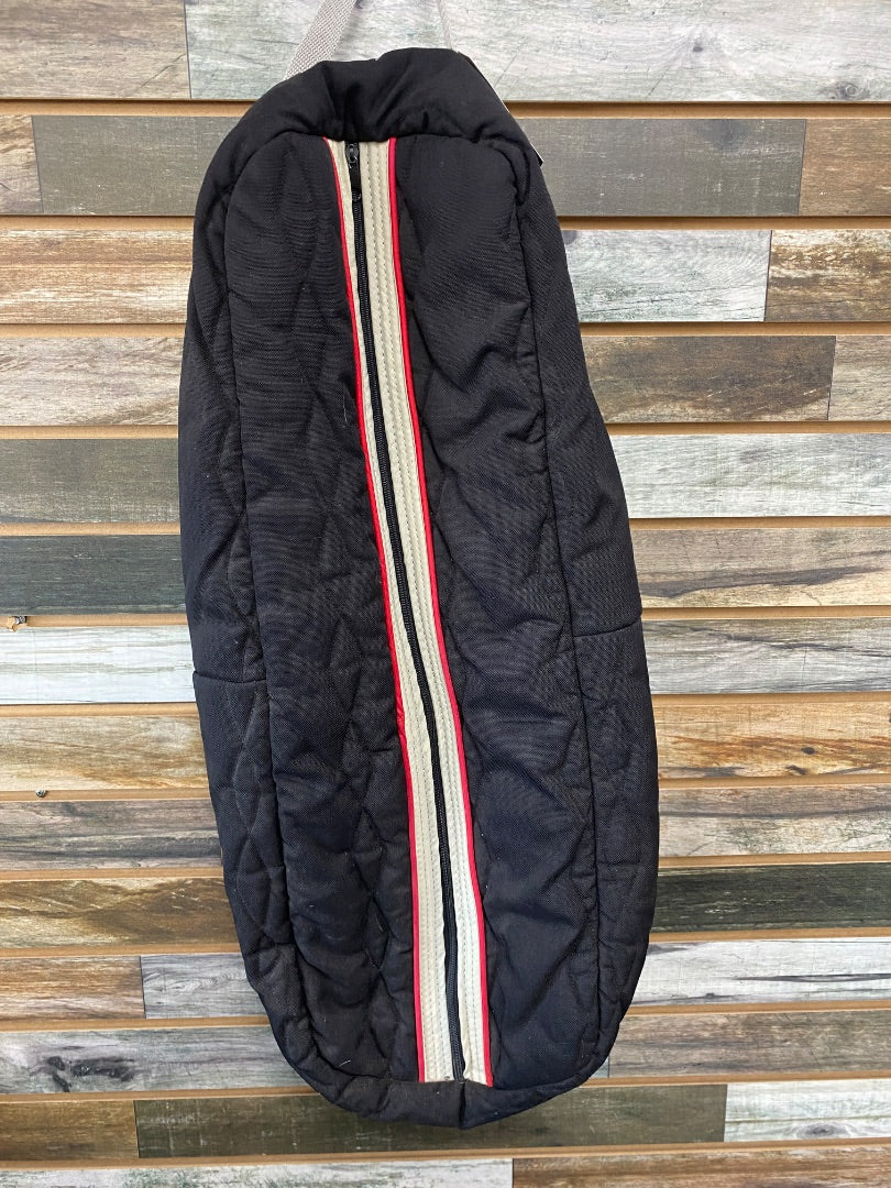 USED Bridle Bag Black w/White/Red Trim