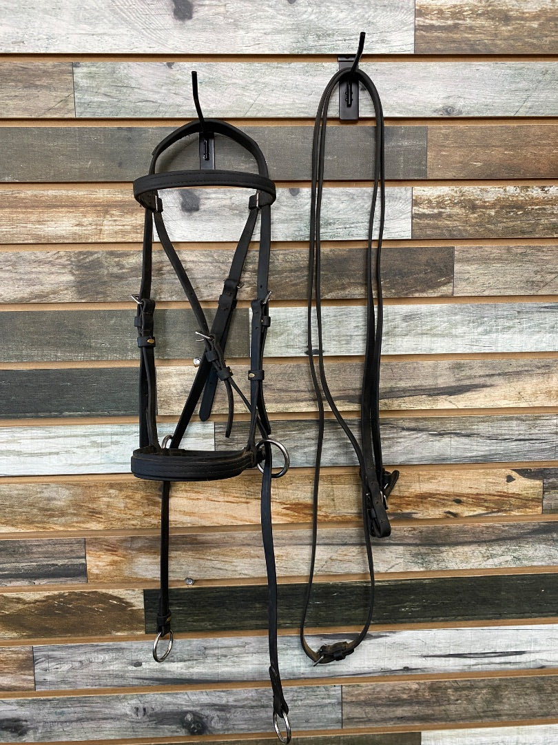 USED Dr. Cook Biothane Bridle w/ Reins Cob Black