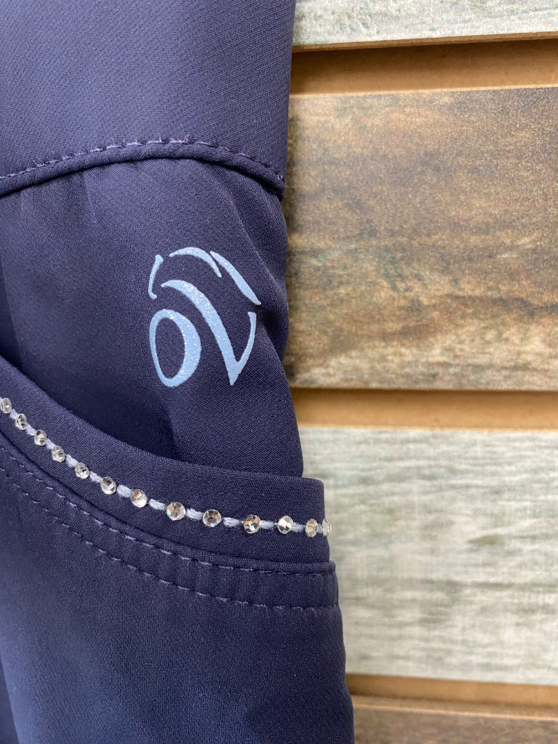 USED Ovation 34” Full Seat Breeches 34R Navy Blue